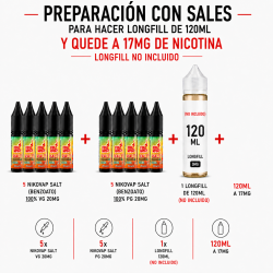 Kit Vapeo Sales & Longfill 120ml/17mg nicotina
