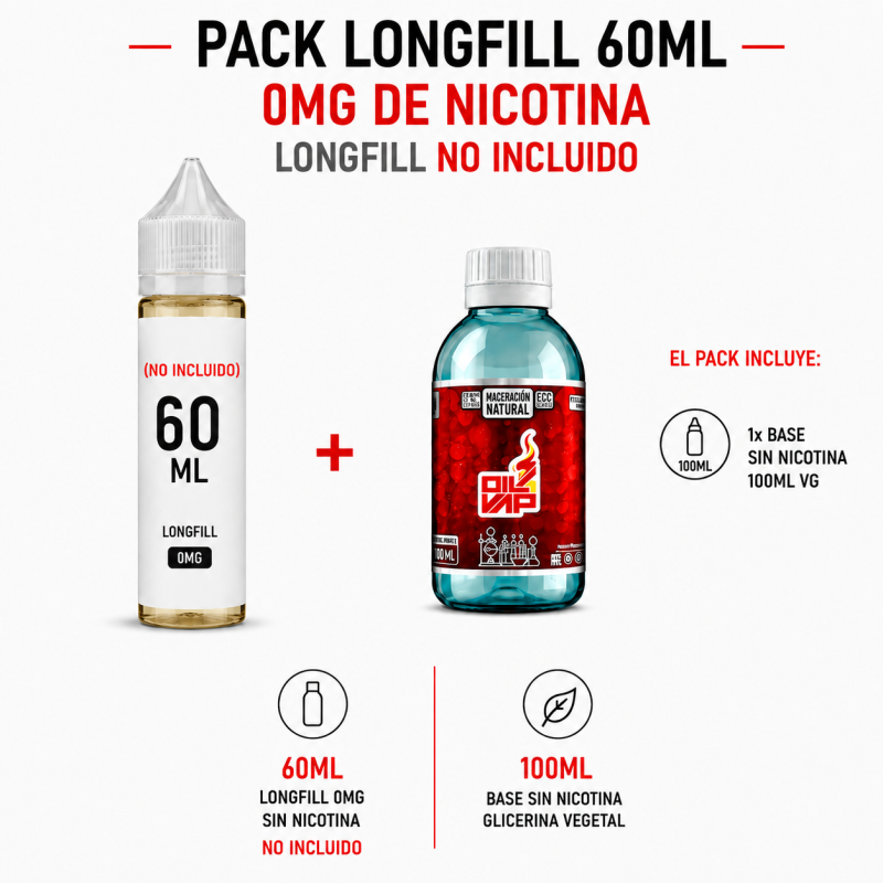 Kit Vapeo Longfill 60ml/0mg nicotina