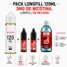 Kit Vapeo Longfill 120ml/3mg nicotina