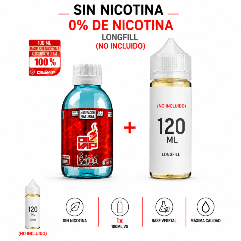 Kit Vapeo Longfill 120ml/ 0mg - Sin nicotina